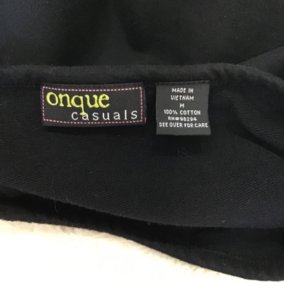 Onque Casuals Women Size Med Cotton embroidered Fish Cropped Sweatshirt Black - Picture 8 of 10